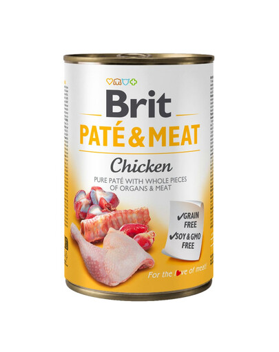BRIT Pate&Meat chicken 400 g paštika s kuřecím masem