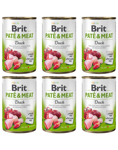 BRIT Pate&Meat duck 6x400 g paštika s kachním masem