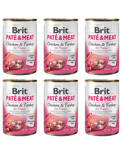 BRIT Pate&Meat puppy 6x400 g paštika pro štěňata