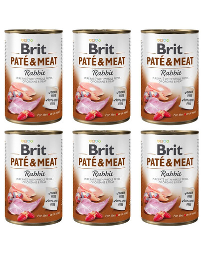 BRIT Pate&Meat rabbit 6x400 g paštika s králíčím masem