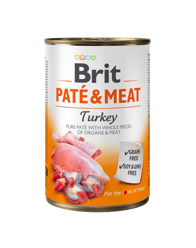 BRIT Pate&Meat turkey 400 g paštika s krůtím masem