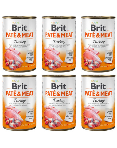 BRIT Pate&Meat turkey 6x400 g paštika s krůtím masem