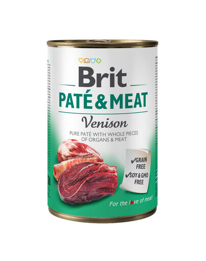 BRIT Pate&Meat Venison 400 g paštika se zvěřinou