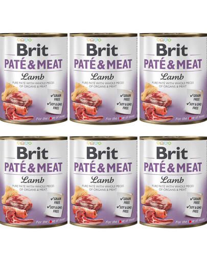 BRIT Pate&Meat lamb 6x800 g paštika s jehněčím masem