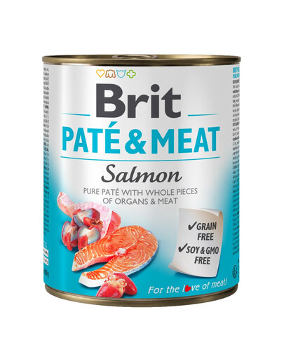 BRIT Pate&Meat Salmon 800 g paštika s lososem