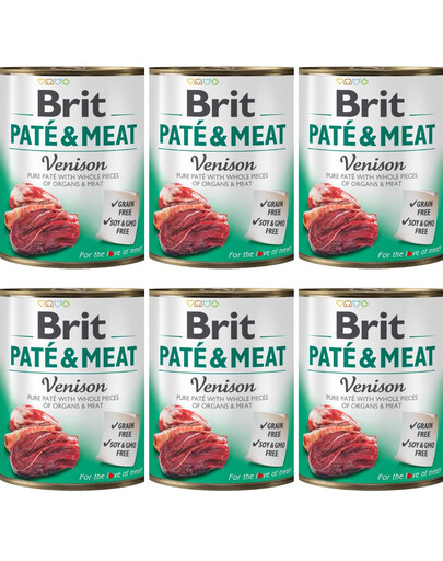 BRIT Pate&Meat venison 6x800 g paštika se zvěřinou