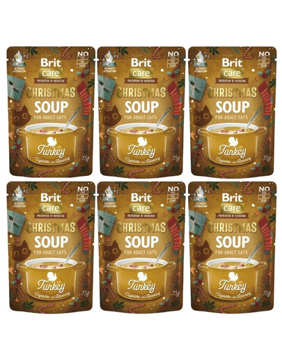 BRIT Care Cat Christmas Soup Turkey 6x75g krůtí a zeleninová polévka pro kočky