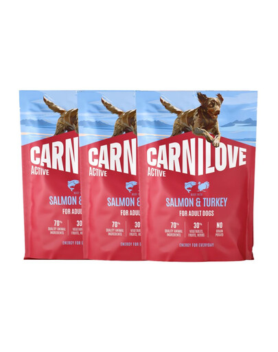 CARNILOVE Active Dog Salmon and Turkey Adult 3x1,5 kg losos a krůta, pro dospělé psy