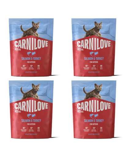 CARNILOVE Active Cat Losos a krůta pro koťata 4x400 g losos a krůta, pro koťata všech plemen