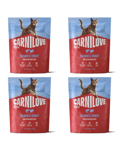 CARNILOVE Active Cat Salmon & Turkey Sterilised 4x400 g losos a krůta, pro sterilizované kočky