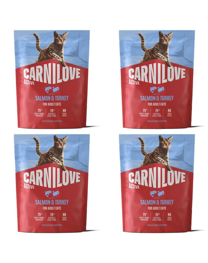 CARNILOVE Active Cat Salmon & Turkey Adult 4x400 g losos a krůta, pro všechny dospělé kočky