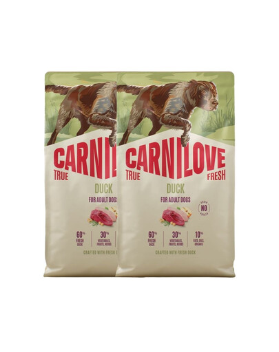 CARNILOVE True Fresh Dog Duck Adult 2x12 kg suché krmivo s čerstvou kachnou pro dospělé psy