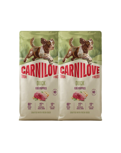 CARNILOVE True Fresh Dog Duck Puppies 2x12 kg suché krmivo s čerstvou kachnou pro štěňata