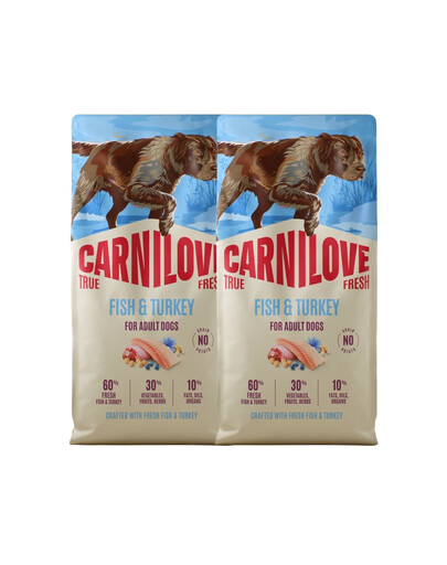 CARNILOVE True Fresh Dog Fish and Turkey Adult 2x12 kg suché krmivo pro dospělé psy s čerstvými rybami a krůtou