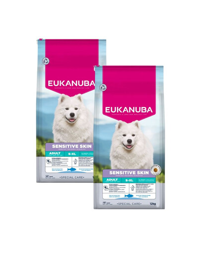 EUKANUBA Special Care Adult Sensitive Skin 2x12 kg granule pro dospělé psy s citlivou kůží
