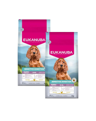 EUKANUBA Special Care Puppies with Sensitive Digestion 2x12 kg granule pro štěňata s citlivým zažíváním