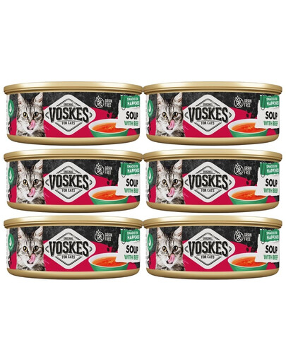 VOSKES Soup with Beef 6x50 g polévka s hovězím masem pro kočky
