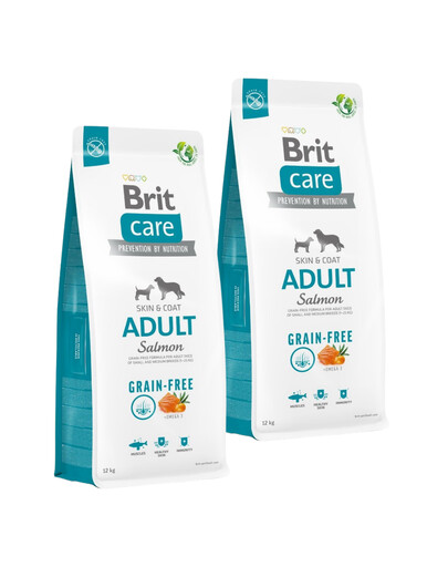BRIT Care Grain-free Adult suché krmivo s lososem 2 x 12 kg