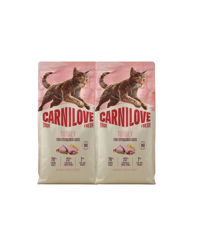 CARNILOVE True Fresh Cat Turkey Sterilized 2x6 kg krůta, pro sterilizované kočky