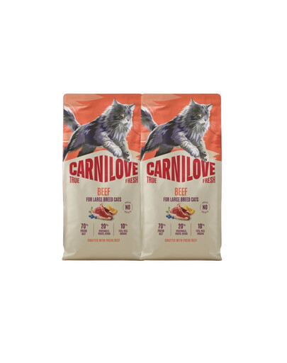 CARNILOVE True Fresh Cat Beef Adult Large 2x6 kg hovězího, pro kočky velkých plemen