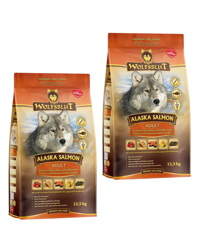 WOLFSBLUT Suché krmivo pro dospělé psy s lososem a bramborami Alaska Salmon 25 kg (2 x 12,5 kg)