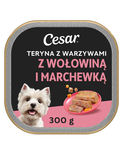 CESAR Teryna se Zeleninou 300 g paštika pro psy s telecím masem a mrkví