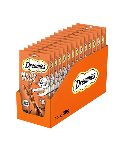 DREAMIES Meaty Sticks pałeczki z pysznym kurczakiem dla dorosłych kotów 14x30 g