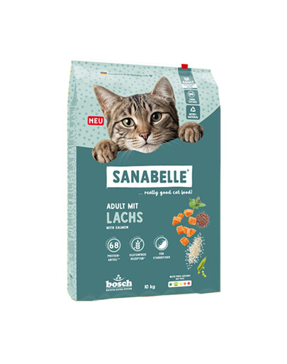 SANABELLE Classic Adult s lososem 10 kg suché krmivo s lososem pro dospělé kočky