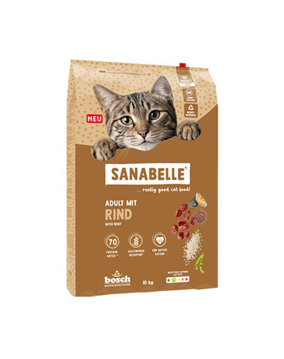 SANABELLE Classic Adult s hovězím masem 10 kg suché krmivo s hovězím masem pro dospělé kočky