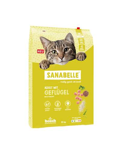 SANABELLE Classic Adult s drůbežím masem 10 kg suché krmivo s drůbežím masem pro dospělé kočky