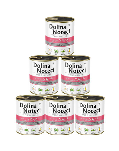DOLINA NOTECI Premium telecí maso se zeleným hráškem 6 x 800 g