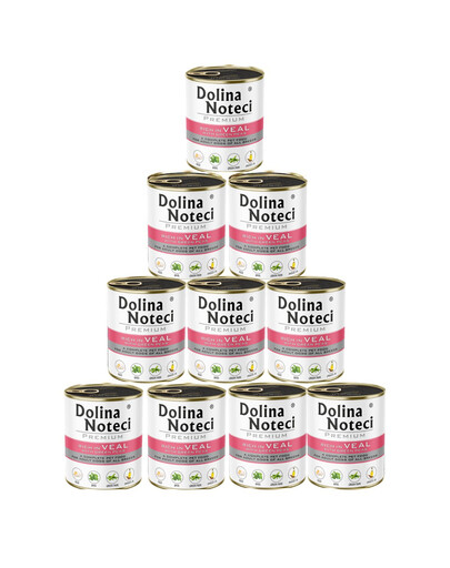 DOLINA NOTECI Premium telecí maso se zeleným hráškem 10 x 800 g