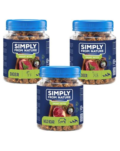 SIMPLY FROM NATURE Smart Bites Trenerki Mix chutí se zvěřinou 3x 130g