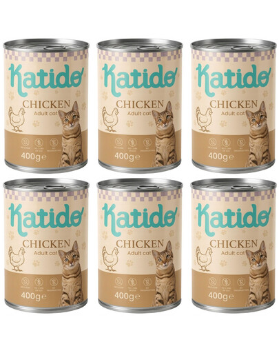 KATIDO Adult Cat Chicken 6x400g kuřecí s lososovým olejem pro kočky