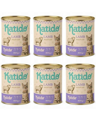 KATIDO Adult Cat Lamb 6x400 g jehněčí s lososovým olejem pro kočky