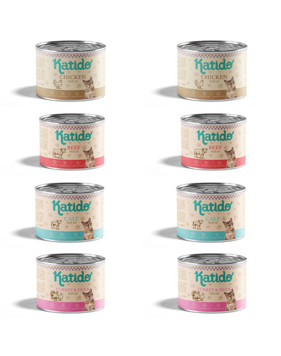 KATIDO Mix chutí 8x200g mokré krmivo pro kočky