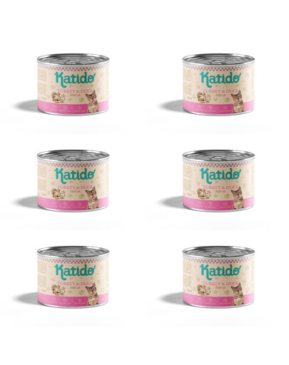 KATIDO Krůta s kachnou 6x200g mokré krmivo pro kočky