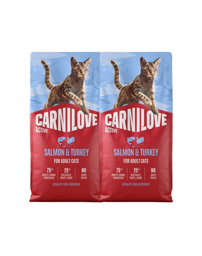 CARNILOVE Active Cat Salmon & Turkey Adult 2x6 kg losos a krůta, pro všechny dospělé kočky