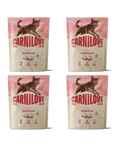 CARNILOVE True Fresh Cat Turkey Sterilised 4x400 g krůtí, pro sterilizované kočky