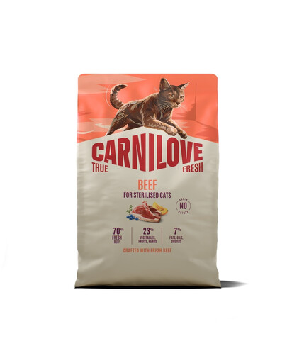 CARNILOVE True Fresh Cat Beef Sterilised 2 kg hovězí krmivo pro kastrované kočky