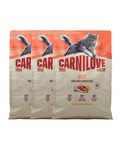 CARNILOVE True Fresh Cat Beef Adult Large 3x2 kg hovězího, pro kočky velkých plemen