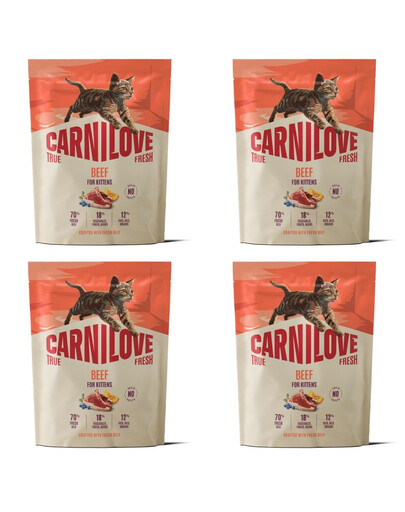 CARNILOVE True Fresh Cat Beef Kittens 4x400 g hovězí, pro koťata všech plemen