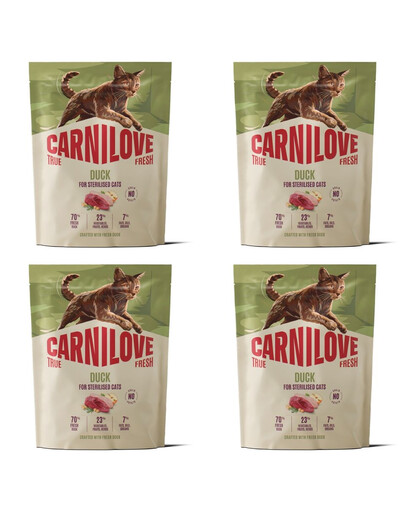 CARNILOVE True Fresh Cat Duck Sterilised 4x400 g kachna, pro sterilizované kočky