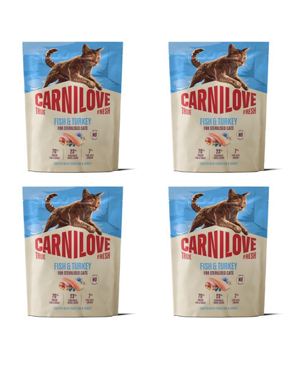CARNILOVE True Fresh Cat Fish and Turkey Sterilised 4x400 g ryby a krůty, pro sterilizované kočky