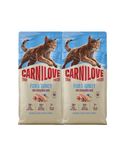 CARNILOVE True Fresh Cat Fish and Turkey Sterilizováno 2x6 kg ryba a krůta, pro sterilizované kočky