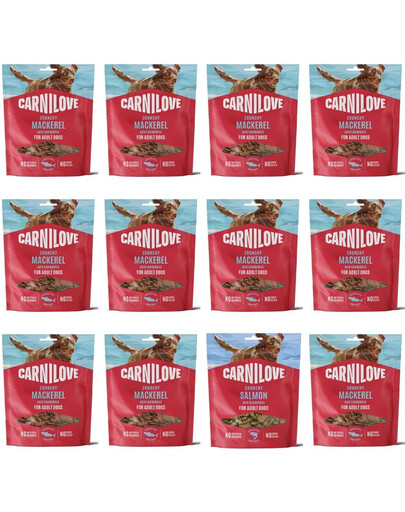 CARNILOVE Dog Crunchy Snack Makrela 12x200g křupavé pamlsky s makrelou pro dospělé psy