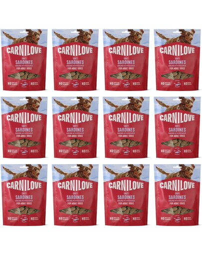 CARNILOVE Dog Soft Snack Sardines 12x200g měkké pamlsky se sardinkami pro dospělé psy