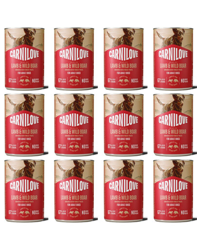 CARNILOVE Dog Can Lamb and Wildboar 12x400g paštika s jehněčím masem a divočákem pro dospělé psy