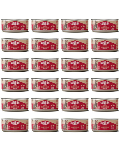 CARNILOVE Cat Can Paté Chicken and Lamb 24x100 g s kuřecím masem a jehněčím, paštika pro kočky