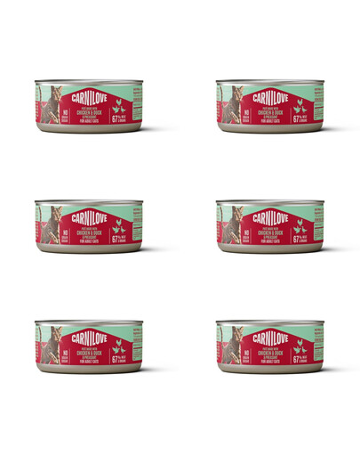CARNILOVE Cat Can Paté Chicken, Duck and Pheasant 6x100 g s kuřetem, kachnou a bažantem, paštika pro kočky